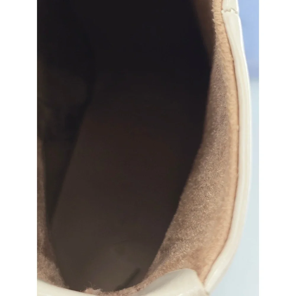 Aerosoles Enoch Ankle Boots Womens 9.5W Stone Patent Pointed Toe Block Heel NEW